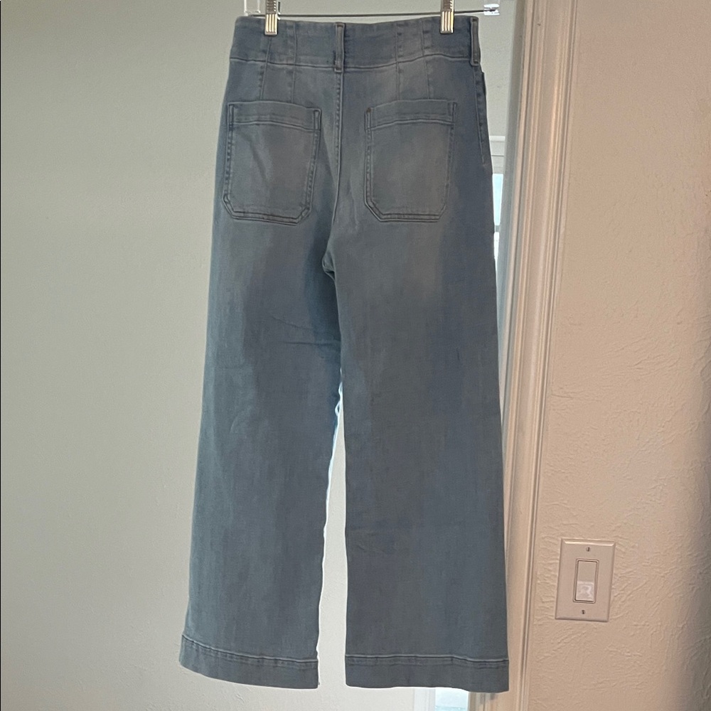 Anthropologie sz 28 Maeve Colette Light Wash Wide Leg Jeans high waisted - Picture 6 of 6